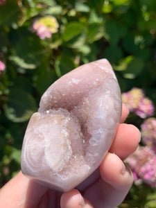 Pink Amethyst Druzy Flame