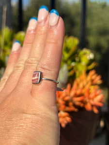 Rhodochrosite Size 5 Sterling Silver Ring