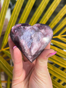 Gem Lepidolite Heart