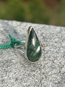 Seraphinite Teardrop Ring Size