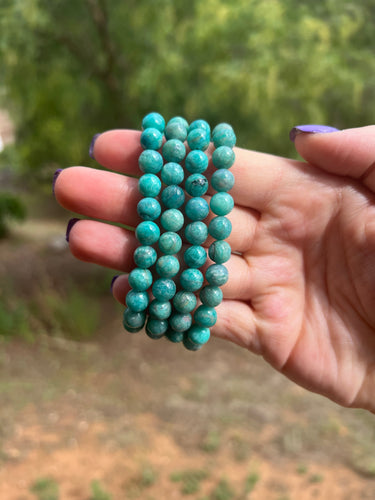 Amazonite Beaded Bracelet 7.5mm