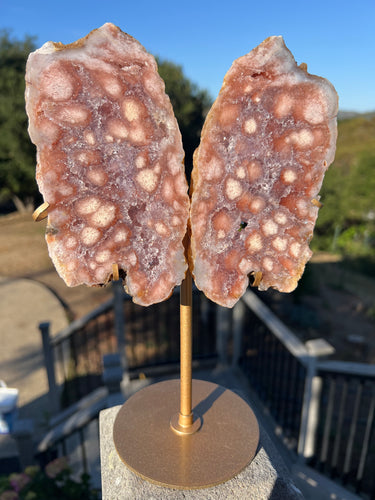 Lavender Pink Amethyst Butterfly Wings On Stands