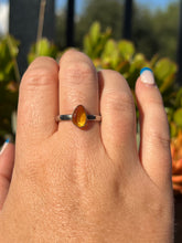 Load image into Gallery viewer, Amber Ring Sterling Silver Size 11 Ring