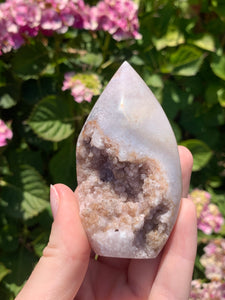 Pink Amethyst Druzy Flame