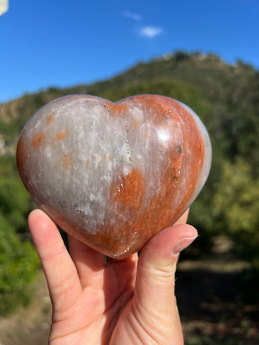 Red Hematoid Amphibole Heart Cabochon