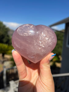 Lavender Star Rose Quartz Heart w Rainbows