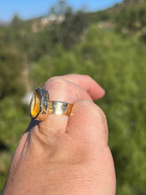 Load image into Gallery viewer, Honey Citrine Gold Electroformed Ring 6+