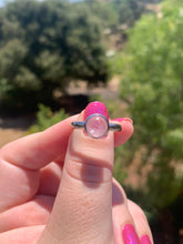 Load image into Gallery viewer, Rose Quartz Sterling Silver Ring Size 8.5