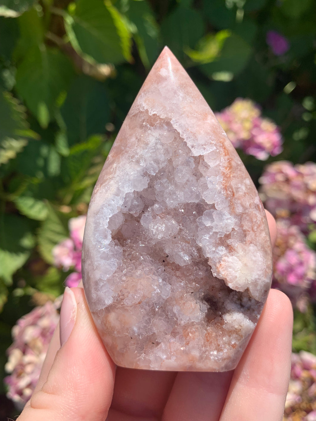 Pink Amethyst Druzy Flame