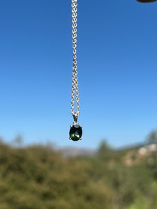 Moldavite Sterling Silver Necklace 18"