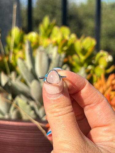 Rose Quartz Sterling Silver Size 6 Ring