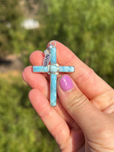 Load image into Gallery viewer, Larimar Cross Pendant