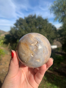 Agate Sphere with Druzy 72mm