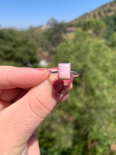 Pink Opal Sterling Silver Ring Size 8