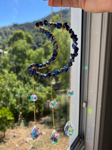 Lapis Moon Sun Catcher Wall Hanging