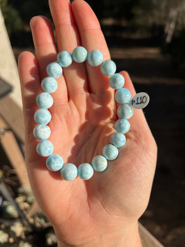 Larimar Beaded Bracelet 10mm