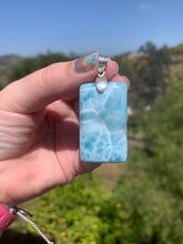 Load image into Gallery viewer, Larimar Rectangle Sterling Silver Pendant