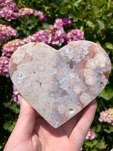 Pink Amethyst Druzy Heart on Stand