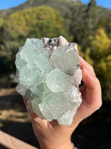 Green Apophyllite with Peach Stilbite