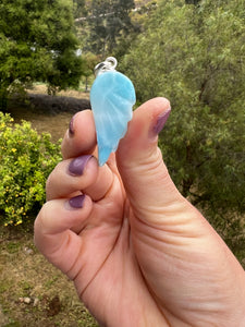 Larimar Wing Sterling Silver Pendant