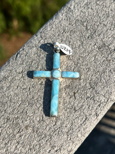 Larimar Cross Pendant