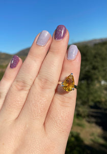 Honey Citrine Ring Size 5