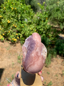 Lavender Pink Amethyst Druzy Heart on Stand