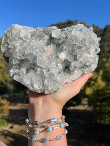 Apophyllite Cluster with Peach Stilbite