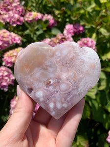 Pink Amethyst Druzy Heart on Stand