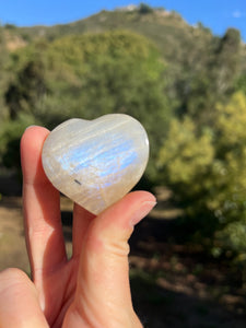 Moonstone Heart With Black Tourmaline