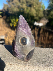 Amethyst Agate Druzy Flame w Stalactite Eyes