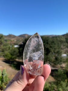 Quartz Flame w Black Tourmaline