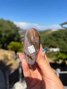 Pink Ocean Jasper Puffy Heart