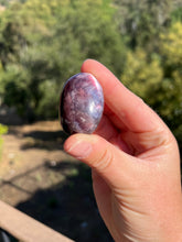 Load image into Gallery viewer, Gem Lepidolite Mini Palmstone