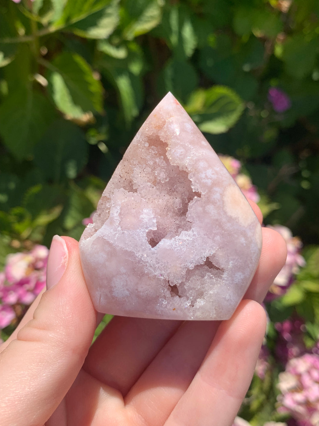 Pink Amethyst Druzy Flame