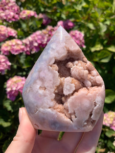 Pink Amethyst Druzy Flame