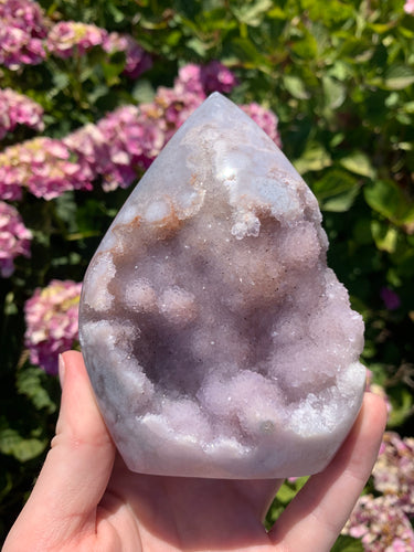 Pink Amethyst Druzy Flame