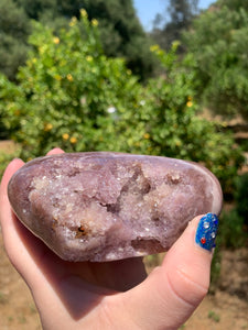 Lavender Pink Amethyst Druzy Heart on Stand