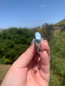 Larimar Rounded Teardrop Sterling Silver Pendant