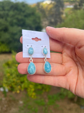 Load image into Gallery viewer, Larimar Teardrop Dangle Earrings