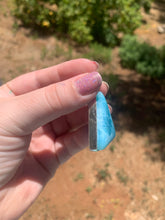 Load image into Gallery viewer, Larimar Sterling Silver Triangle Pendant Grade AAA