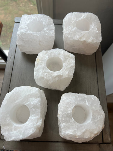 Quartz Candle Holders (Intuitively Selected) moon