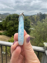 Load image into Gallery viewer, Larimar Rounded Teardrop Large Sterling Silver Pendant