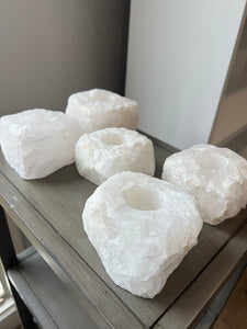 Quartz Candle Holders (Intuitively Selected) moon