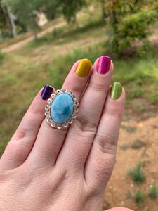 Larimar Oval Ring Size 7 #5