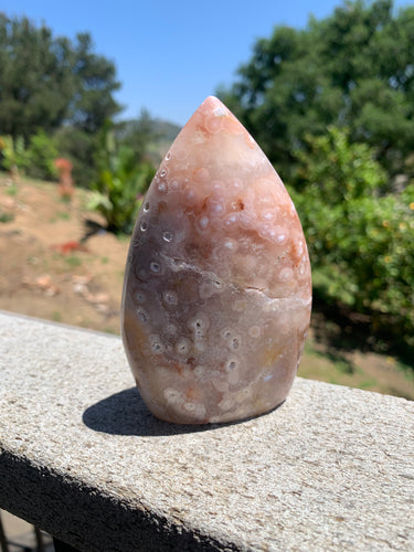 Pink Amethyst Flower Agate Flame