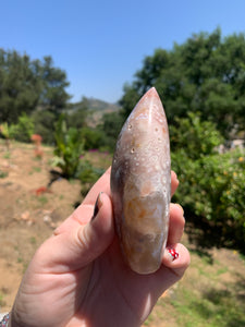 Pink Amethyst Flower Agate Flame