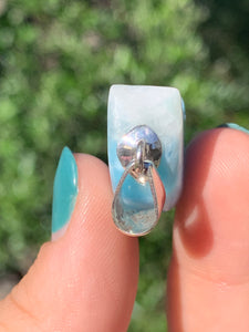 Larimar Moon Pendant Sterling Silver