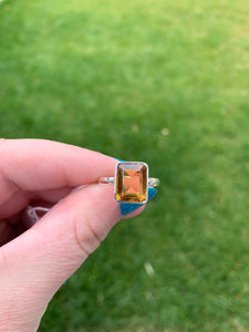 Honey Citrine Ring Sterling Silver Size 9 Variety