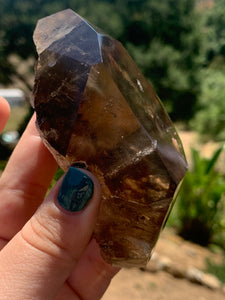 Smokey Quartz W Lodolite Rough Back